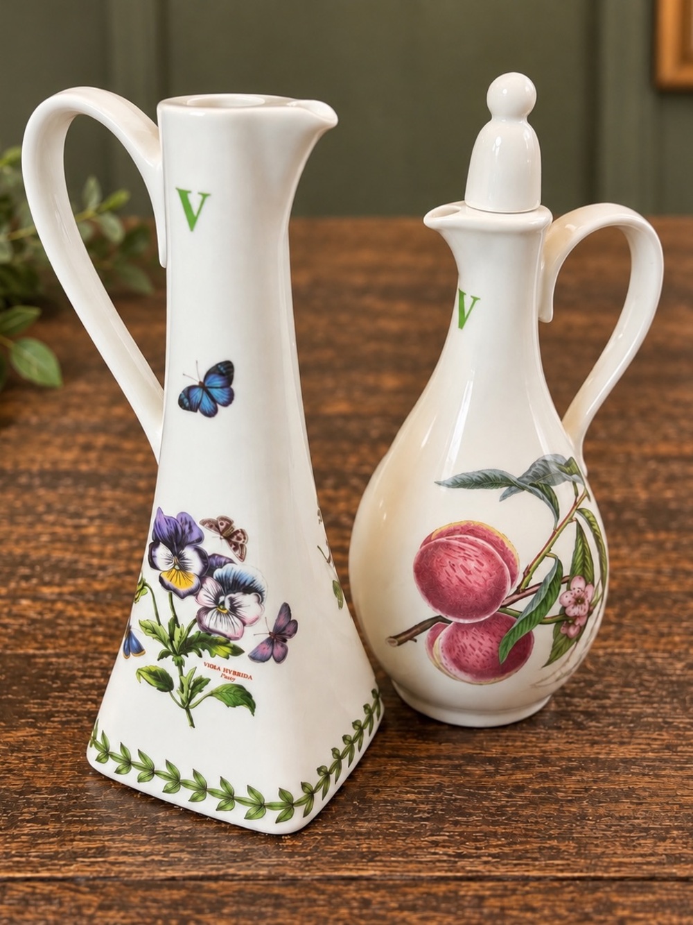 Vintage Portmeirion Cruet Set of 2 – Botanic Garden Viola Hybrida & Pomona